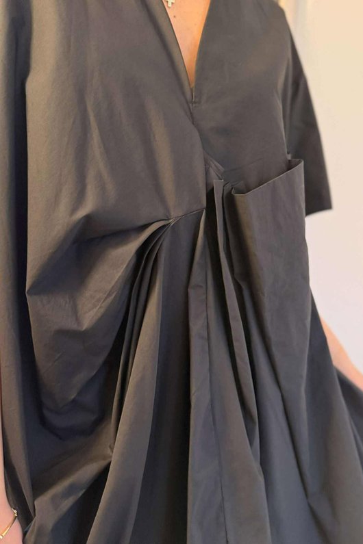 Oscar Raffie Origami Tunic Black 